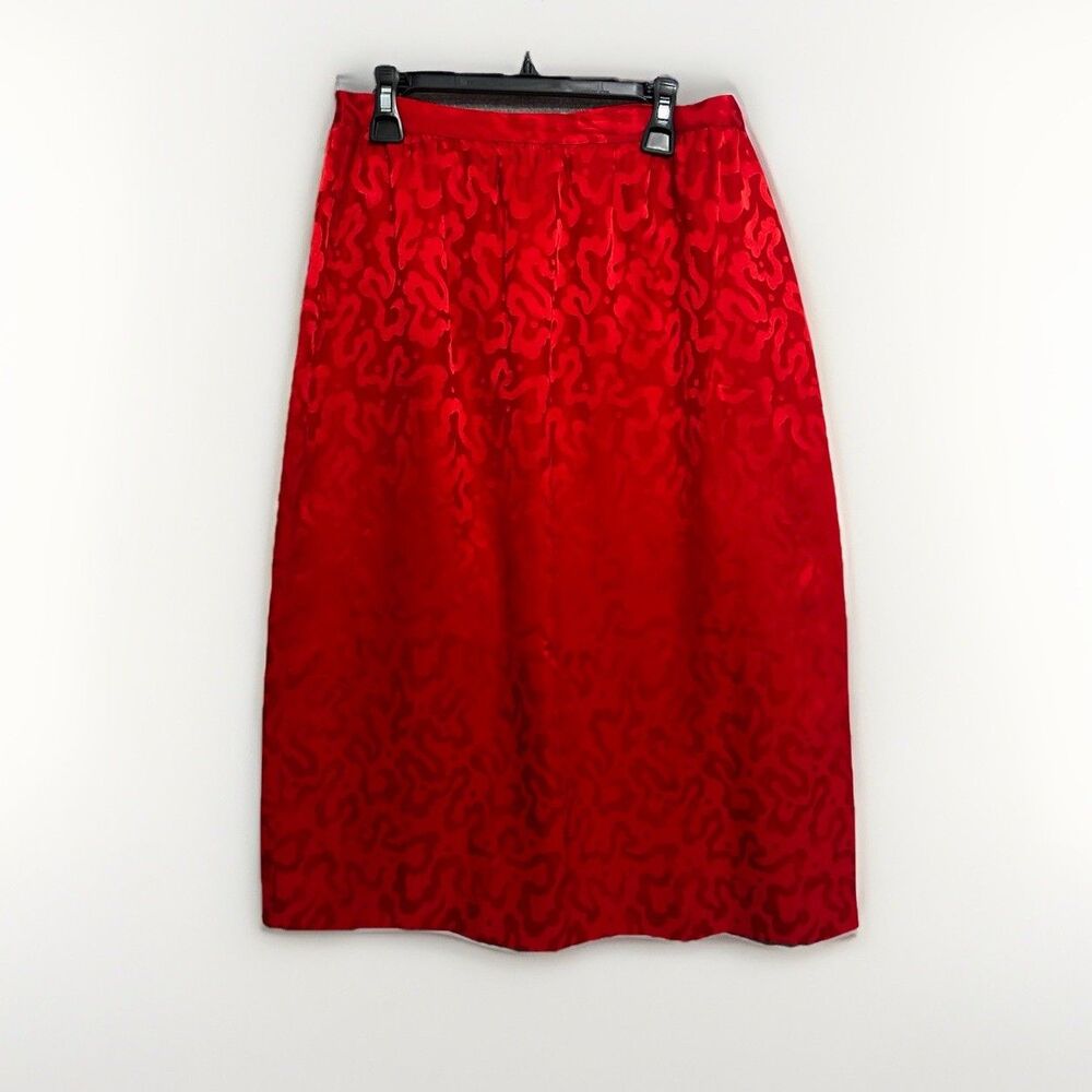 VTG Argenti 90s Silk Skirt High-waisted Midi Women's 10, 26" Waist Classic Hong